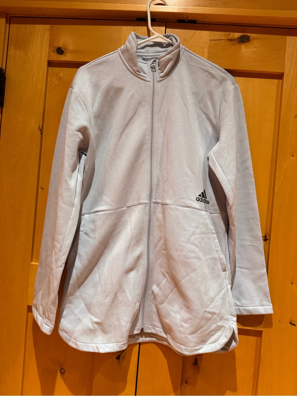 adidas Light Blue Full-Zip Sweatshirt w/ Fleece Lining